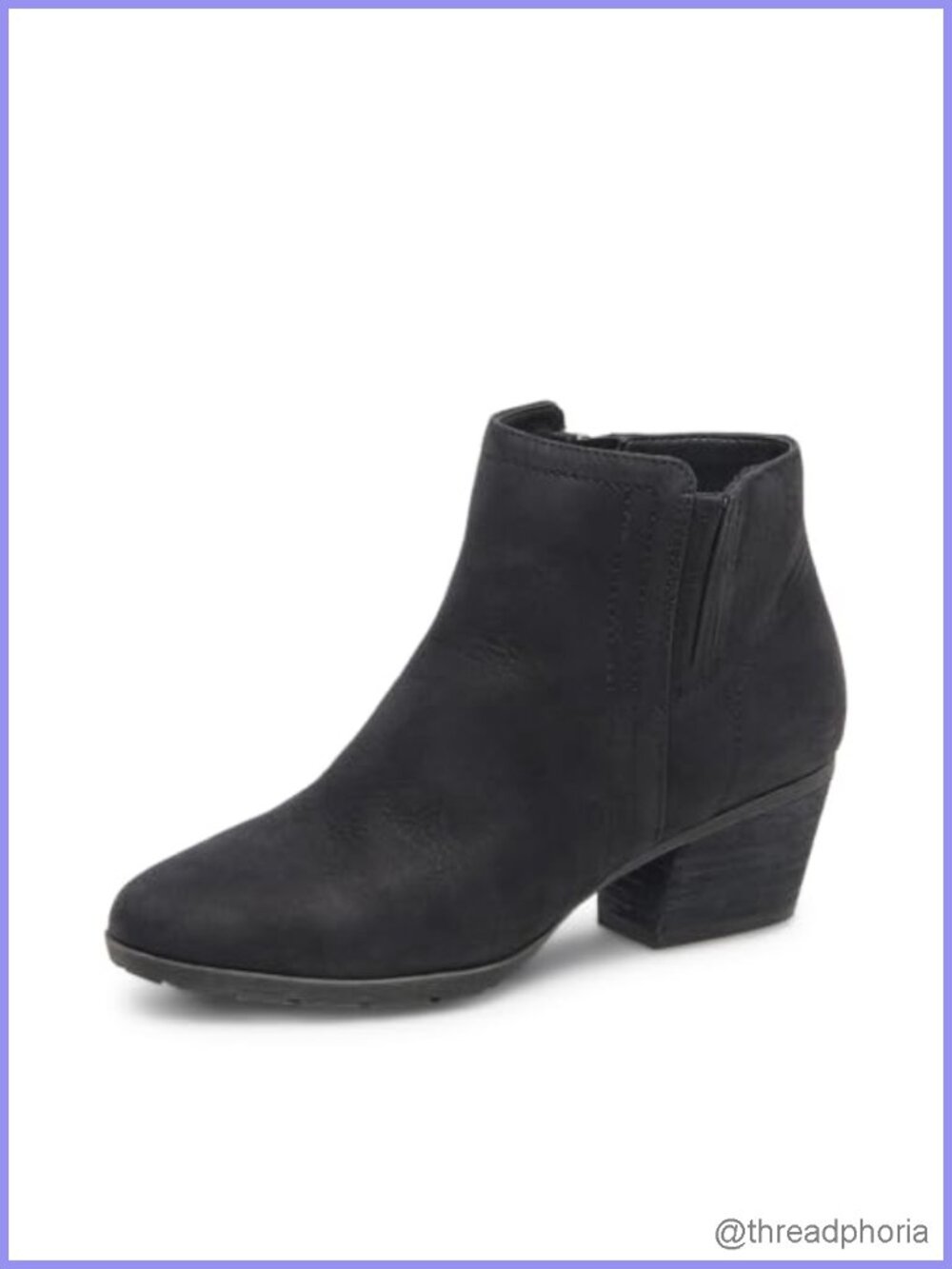 Waterproof Leather Ankle Bootie Snow Boot Round Toe Block Heel